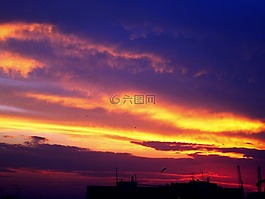 天空,日落,薩馬拉