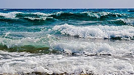 波,海灘,自然