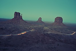 沙漠,路,巖