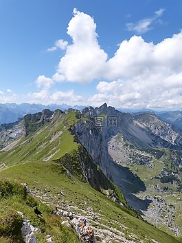 高山,山,夏季