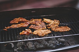 豬肉,烤架,食品