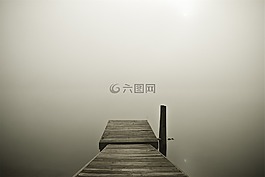木材,塢站,霧
