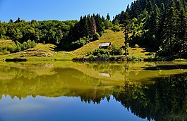 湖,丘陵,山