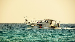 漁船,海,釣魚