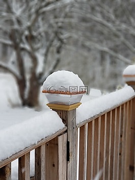 冬天,木材,雪