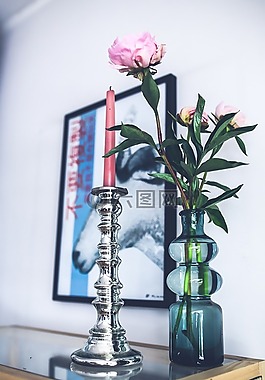 銀,燭臺(tái),粉紅色