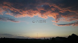 天空,云,西
