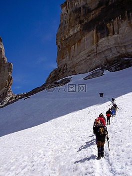 山,雪,登山