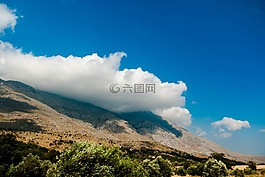 克里特島,山,云
