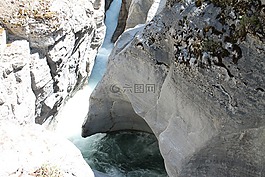 峽谷,白,水