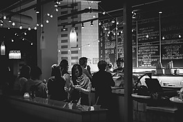 餐厅,菜单,黑板前