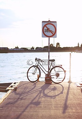 自行車,日落,跡象