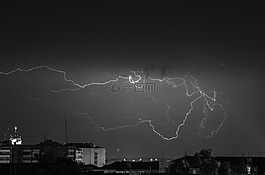 閃電,城市,閃光