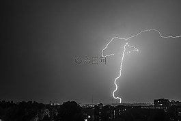閃電,城市,閃光