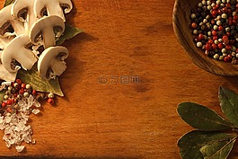 蘑菇,灣葉,鹽