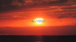 日落,海,太陽