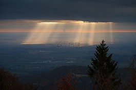 日落,光,abendstimmung