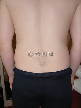 背痛,站在,人