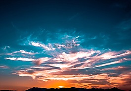 天空,云,日落