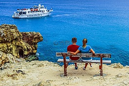 夫婦,查看,海