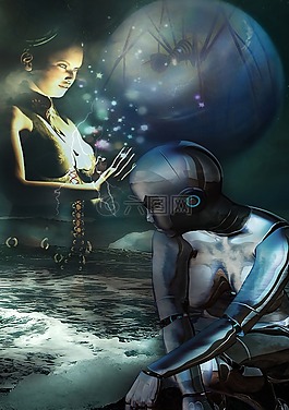 女性,機(jī)器人,行星
