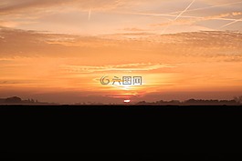 日出,morgenrot,天空