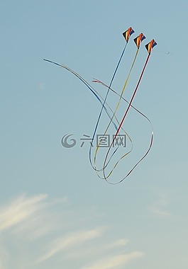 风风筝,蓝色的天空,空气