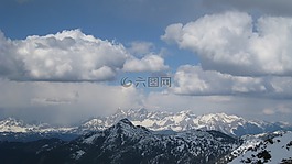 高山,阿爾卑斯山全景圖,山