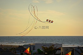 风风筝,蓝色的天空,空气