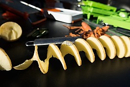 马铃薯,熟,螺旋