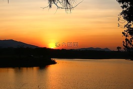 黃昏,日落,漂亮
