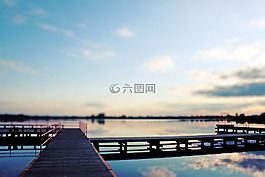 橋,湖,天空