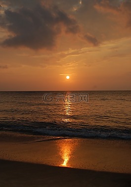 日落,黃金,沖浪