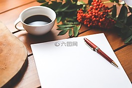 空白,紙,筆