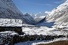 景觀,雪,尼泊爾