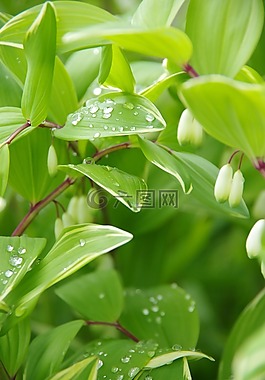 向日葵,清晨的露水,绿色