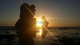 日落,水,太陽(yáng)