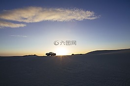 卡車(chē),日落,黃昏
