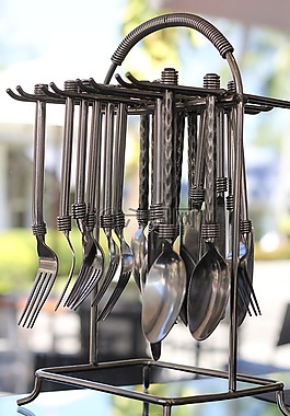 叉,勺子,食品