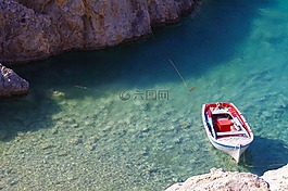 海洋,石,船