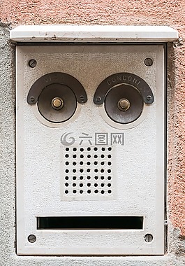 郵箱,鐘,房屋入口