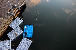 塢站,板條箱,湖