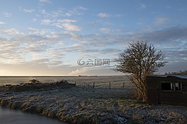 荷蘭風(fēng)景,阿姆斯特丹附近,冬季景觀