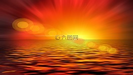 日落,云,冥想
