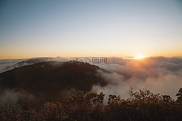 日出,天空,云