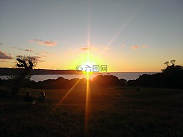 日落,太陽,景觀