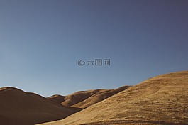 藍色,天空,丘陵