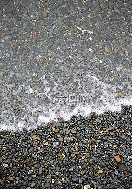 海洋,海灘,礫石