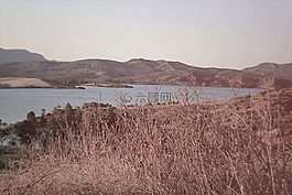 天空,湖,丘陵