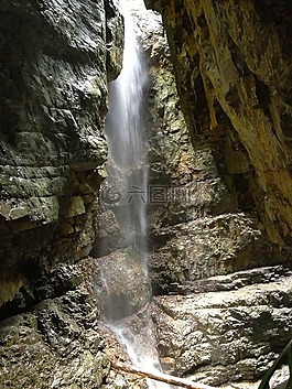 瀑布,峽谷,水